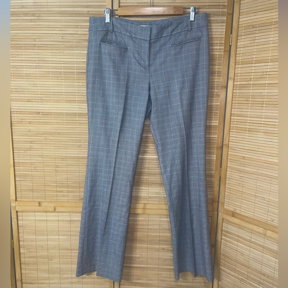 Van Heusen gray white plaid slacks trousers dress pants stretch woman’s sz 10